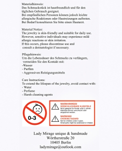 Personalisierte Feder Kette mit Glasanhänger und Gravur